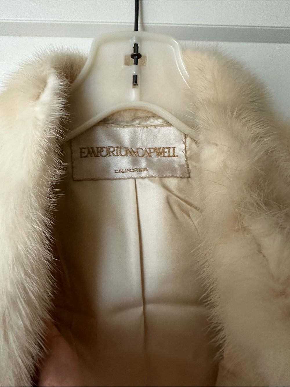Cream Teddy Jacket with Fur Trim